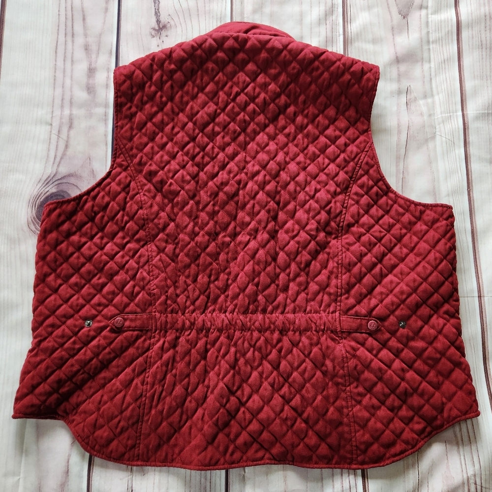 Outback Trading Co. "Microsuede Grand Prix Vest" Red #2958 | Women's Size 3X - Picture 4 of 11